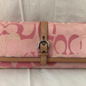 Pink Coach Signature Wallet